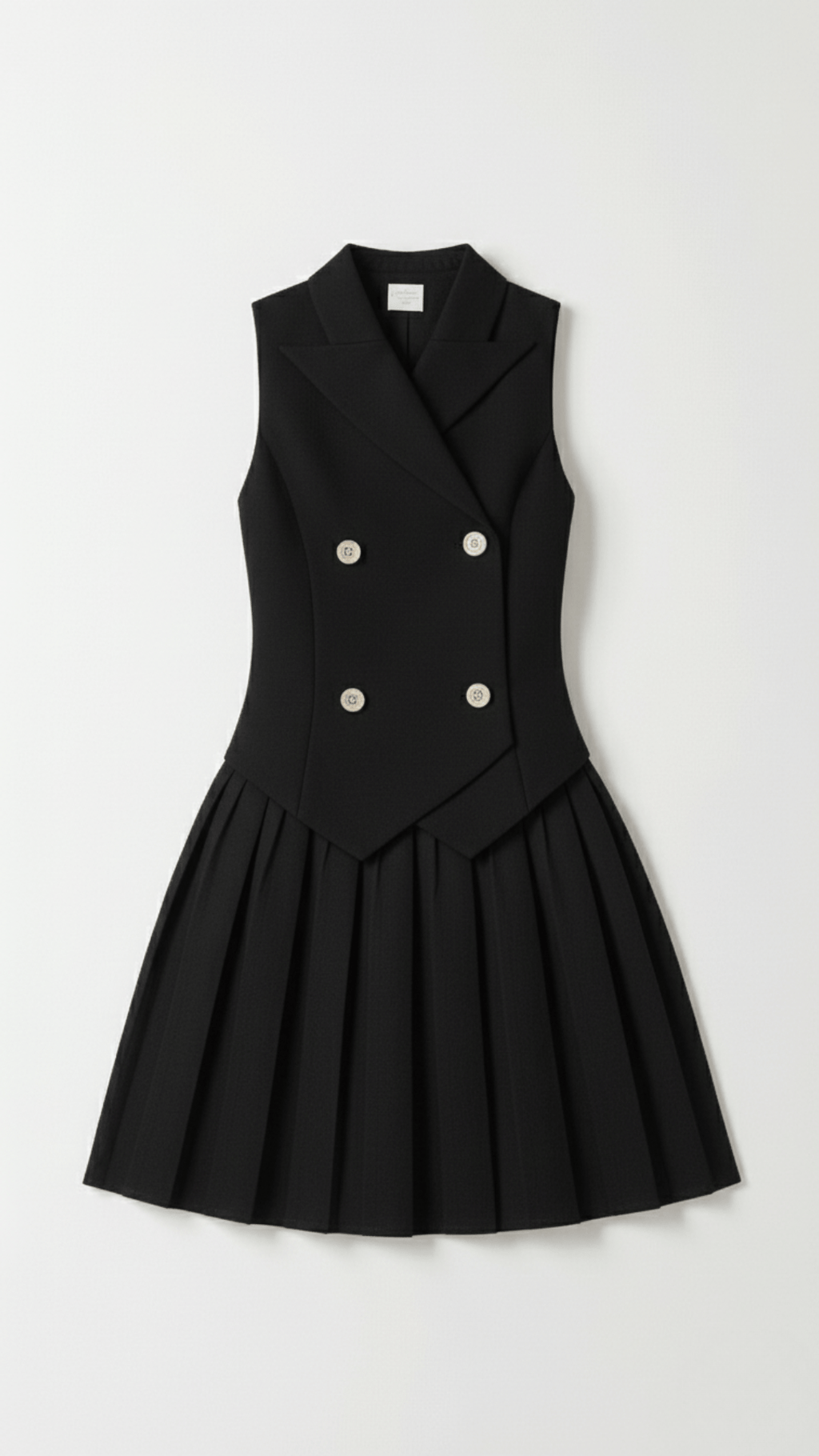 Blazer Minikleid Mit Strukturiertem Oberteil Und Goldenen Knöpfen Für Business Events Und Gartenpartys