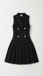 Blazer Minikleid Mit Strukturiertem Oberteil Und Goldenen Knöpfen Für Business Events Und Gartenpartys