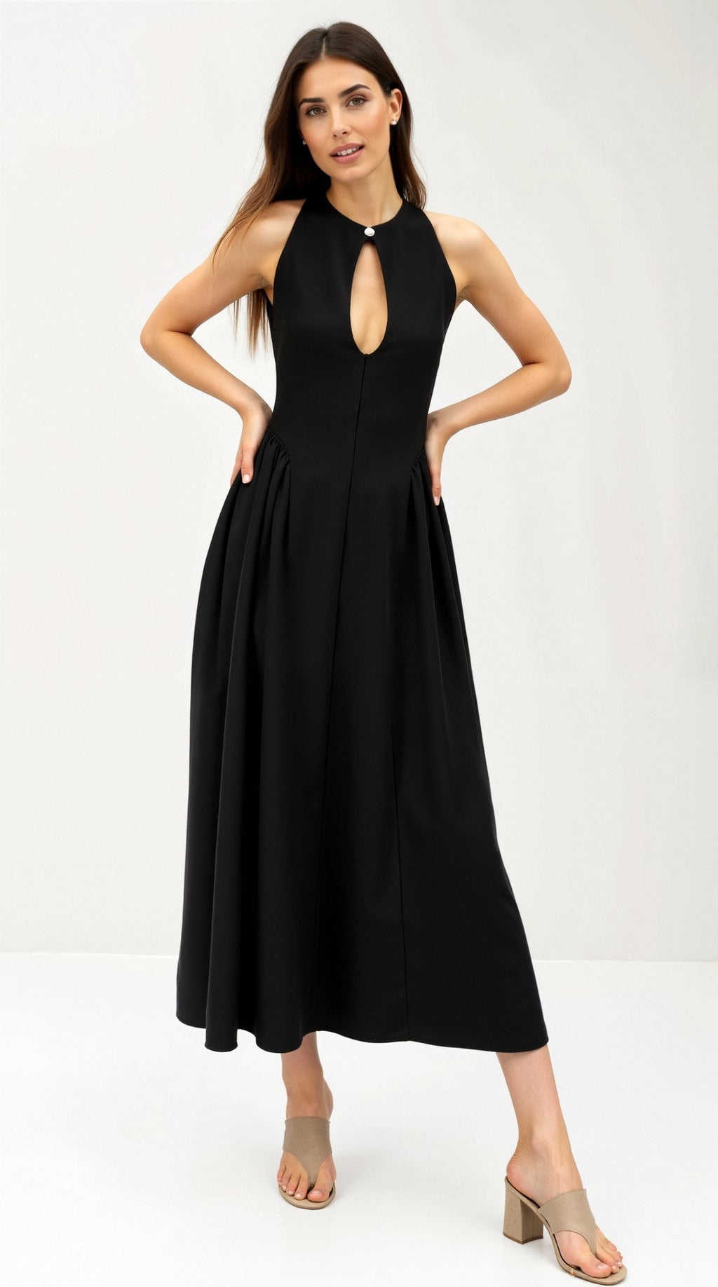 Leinenkleid Mit Cutouts Schlüssellochausschnitt Leicht Luftig Ideal Für Alltag Und Kaffee